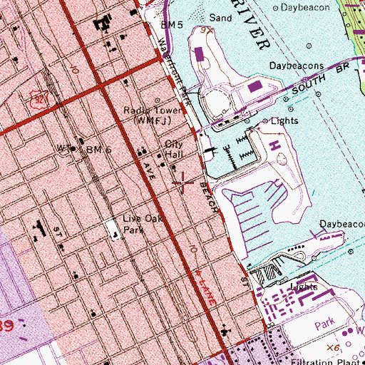 Topographic Map of First Church of Christ Scientist-Daytona Beach, FL