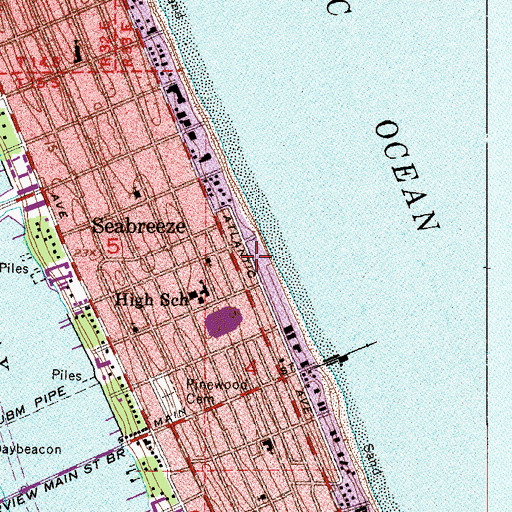 Topographic Map of Daytona Beach Drive-In Christian Church, FL