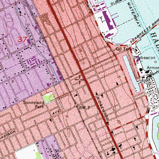 Topographic Map of Our Lady of Lourdes Catholic Church, FL