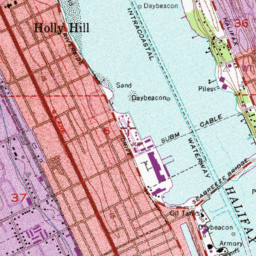 Topographic Map of Silver Beach Baptist Church, FL