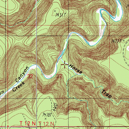 Topographic Map of Horse Trap Canyon, AZ