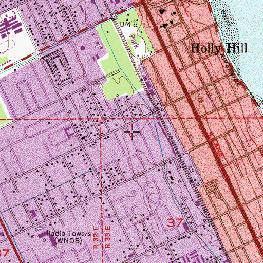 Topographic Map of Victory Baptist Church, FL
