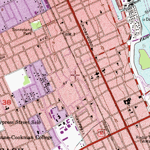 Topographic Map of New Saint James Missionary Baptist Church, FL