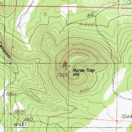 Topographic Map of Horse Trap Hill, AZ