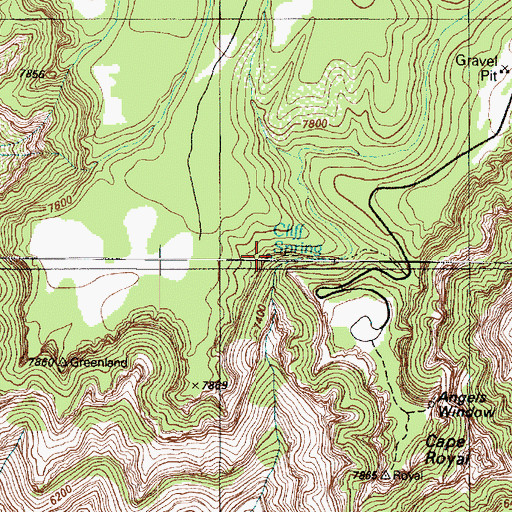 Topographic Map of Cliff Spring, AZ