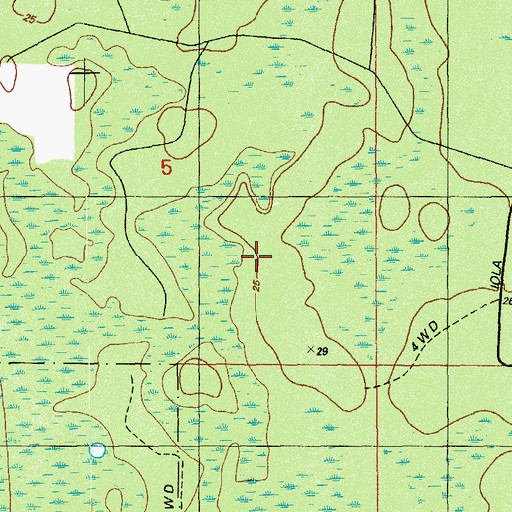 Topographic Map of Glenwood Church of Christ, FL