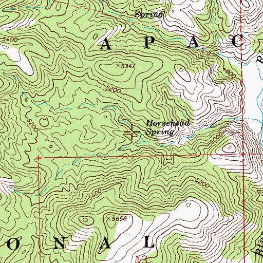Topographic Map of Horsehead Spring, AZ