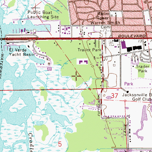Topographic Map of Palms Presbyterian Church, FL