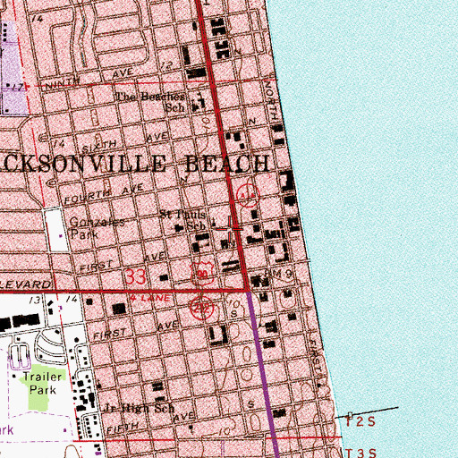 Topographic Map of Saint Pauls Catholic Church, FL