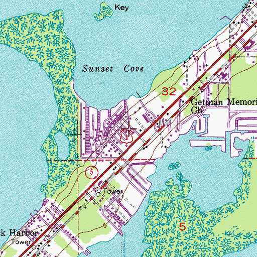 Topographic Map of Immanuel Lutheran Church, FL