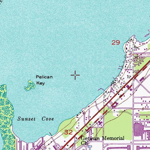 Topographic Map of First Baptist Church, FL