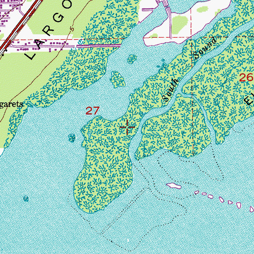 Topographic Map of Saint Justin Martyr Catholic Church, FL
