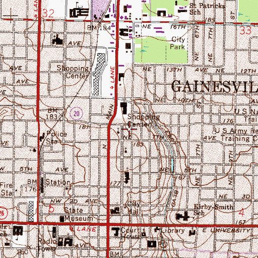 Topographic Map of Wesley United Methodist Church, FL