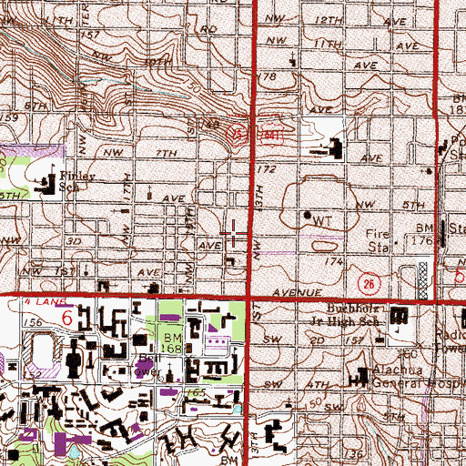 Topographic Map of Greater Liberty Hill United Methodist Church, FL