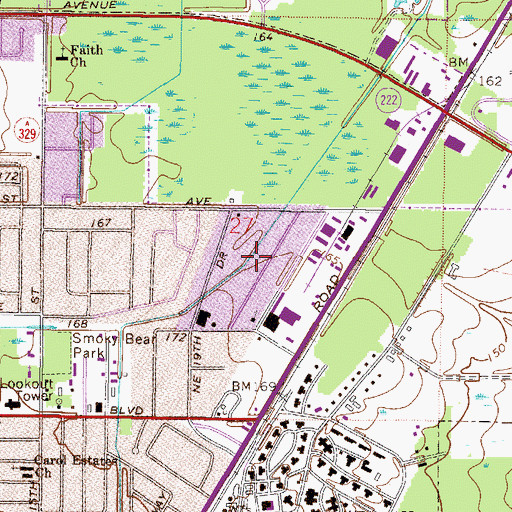 Topographic Map of Emmanuel Mennonite Church, FL