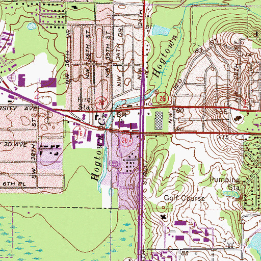 Topographic Map of Saint Josephs Episcopal Church, FL