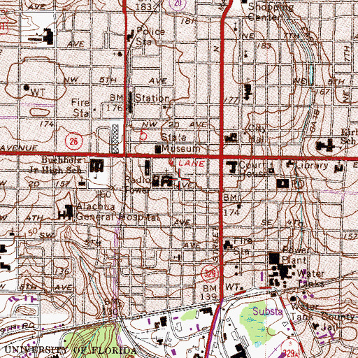 Topographic Map of Crossroads Church of Christ, FL