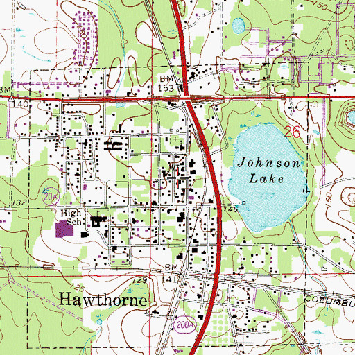 Topographic Map of Episcopal Church of the Holy Communion, FL