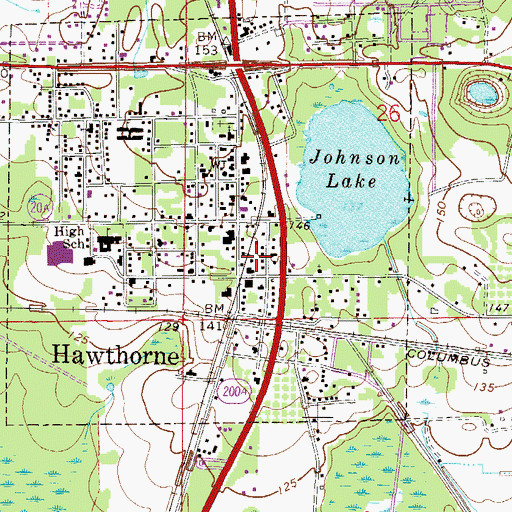 Topographic Map of First United Methodist Church, FL