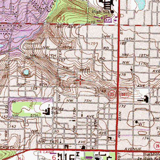 Topographic Map of Church of Christ University City, FL