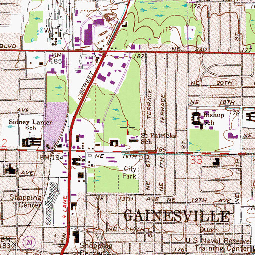 Topographic Map of Saint Patricks Church, FL