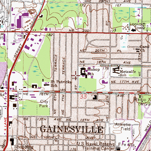 Topographic Map of Christian Science Church, FL