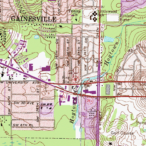 Topographic Map of Westside Christian Church, FL