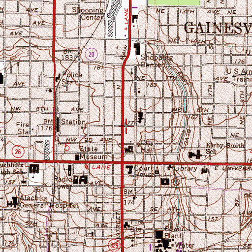 Topographic Map of First Christian Church of Disciples of Christ, FL
