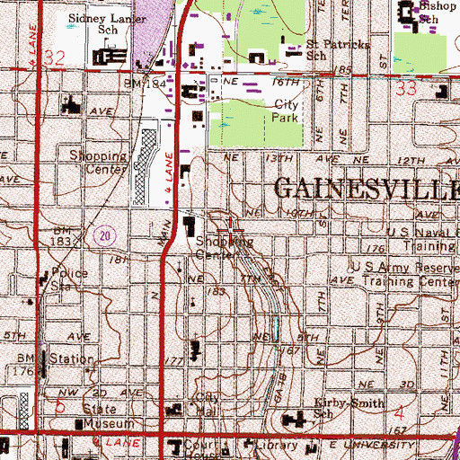 Topographic Map of Maranatha Christian Church, FL
