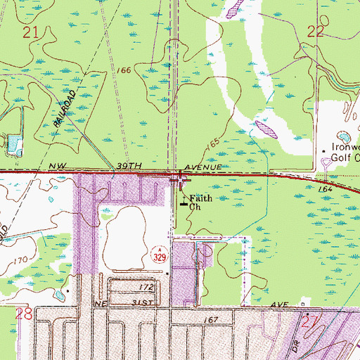 Topographic Map of Holy Faith Catholic Church, FL