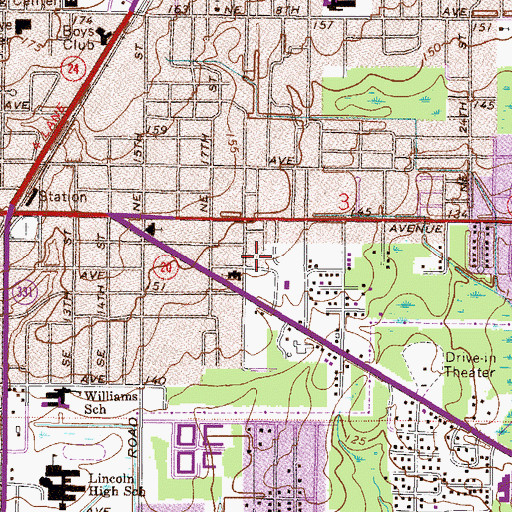 Topographic Map of Ridgeview Baptist Church, FL