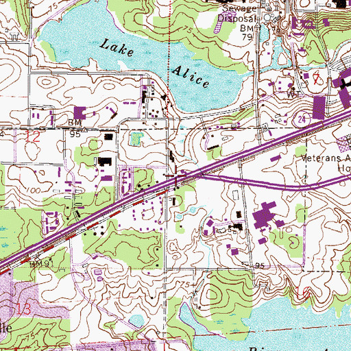 Topographic Map of Oak Park Baptist Church, FL