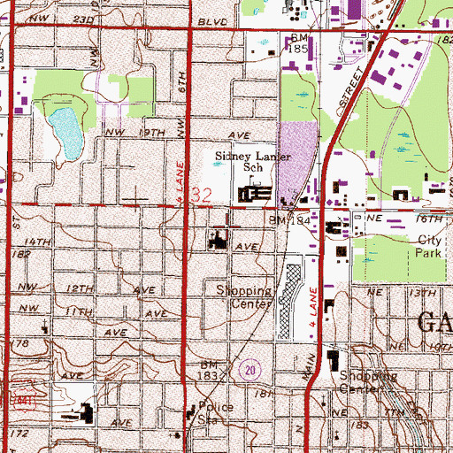 Topographic Map of North Central Baptist Church, FL
