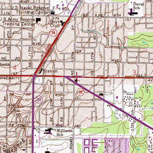 Topographic Map of Eastside Baptist Church, FL