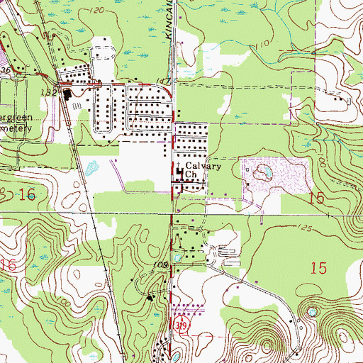 Topographic Map of Calvary Baptist Church, FL