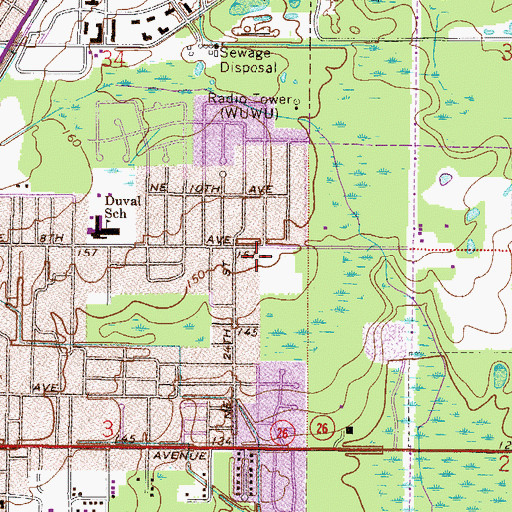 Topographic Map of Mount Carmel Baptist Church, FL