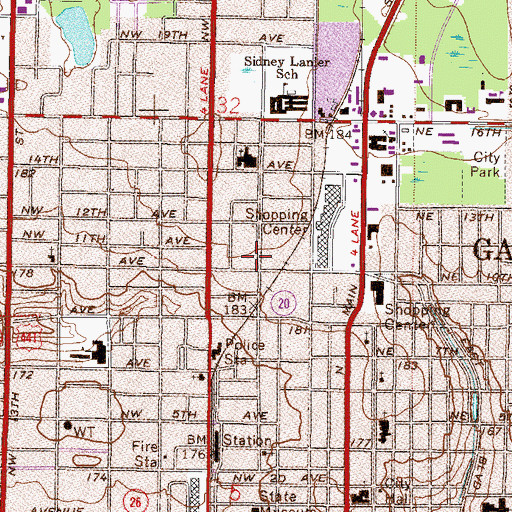 Topographic Map of University Baptist Church, FL