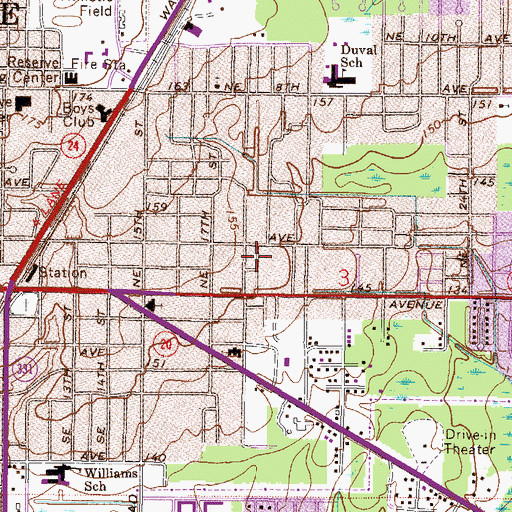 Topographic Map of Open Door Baptist Church, FL