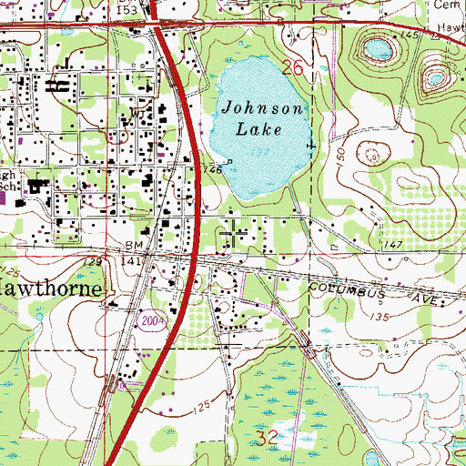 Topographic Map of Galilee Baptist Church, FL