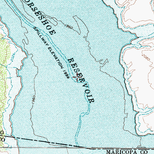 Topographic Map of Horseshoe Reservoir, AZ