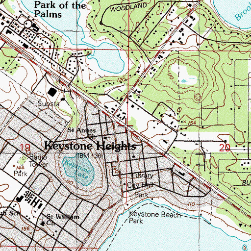 Topographic Map of First Baptist Church, FL