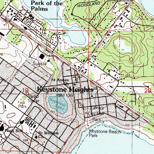 Topographic Map of Hope Baptist Church, FL