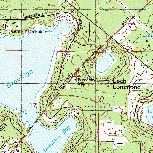 Topographic Map of Freedom Baptist Church, FL