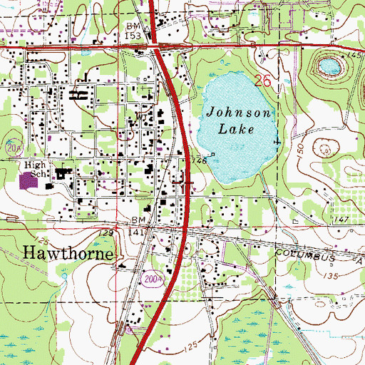 Topographic Map of Bible Baptist Church, FL