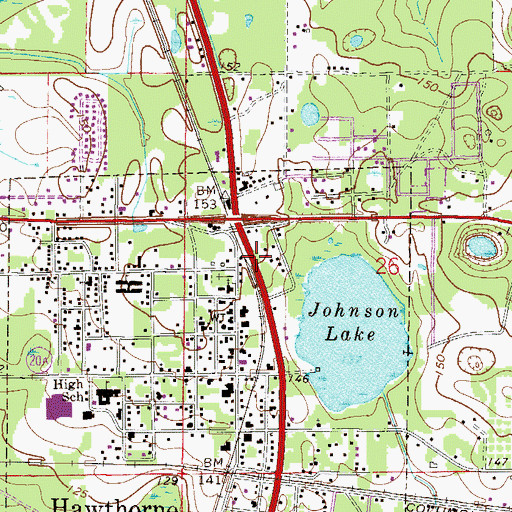 Topographic Map of Eden Baptist Church, FL