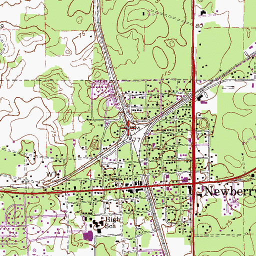 Topographic Map of Mount Zura Baptist Church, FL