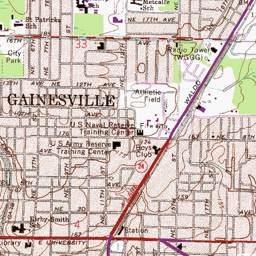 Topographic Map of Emanuel Missionary Baptist Church, FL
