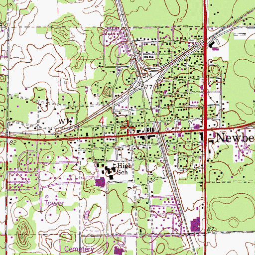 Topographic Map of First Baptist of Newberry, FL