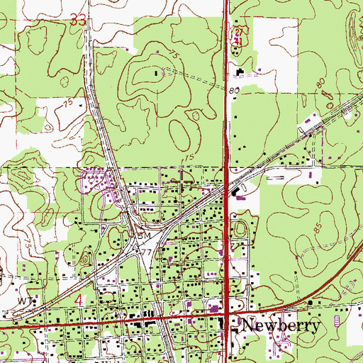 Topographic Map of Jonesville Baptist Church (historical), FL