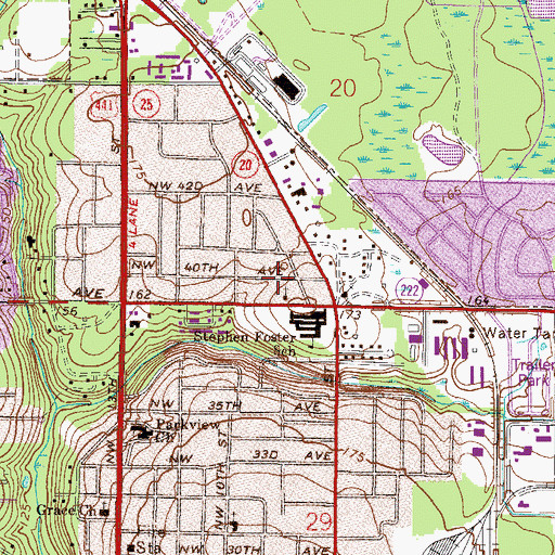 Topographic Map of First Assembly of God Church, FL